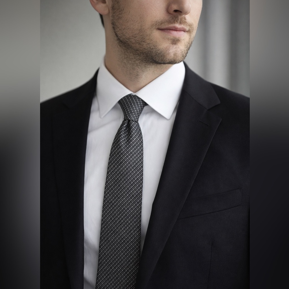 Christian Dior Men’s Silk Tie Black and white Pattern - Picture 5 of 15